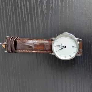 Daniel Wellington watch with brown leather band